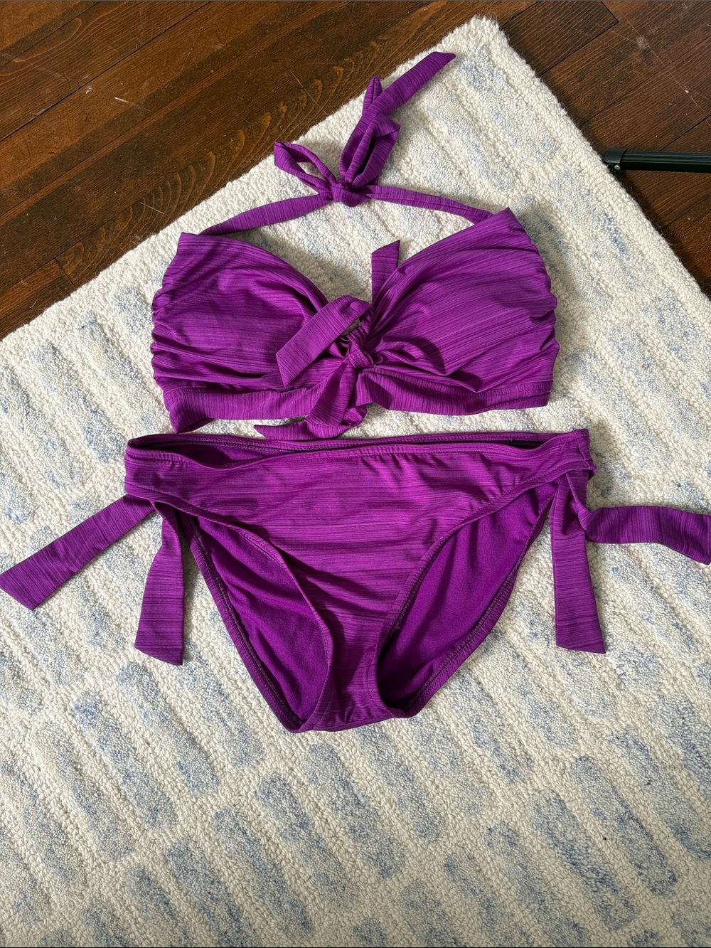 Mossimo Supply Co. Purple Ribbed Halter Tie Bikini
